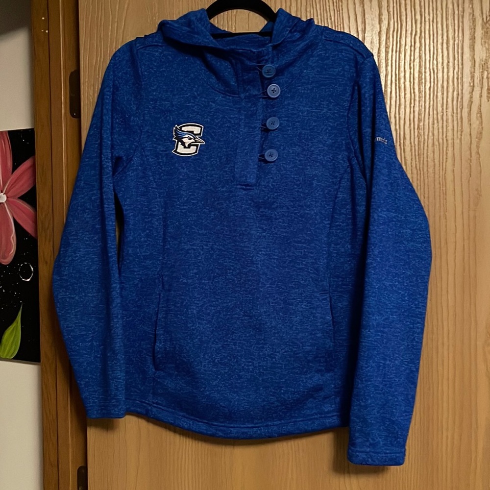Ladies Columbia Creighton Bluejays Pullover Hooded Sweater (fleece lined)